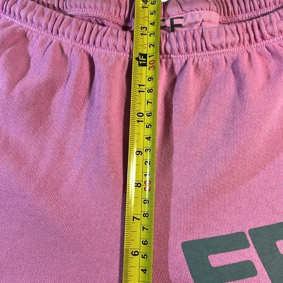 EUC FREECITY Life Nature Love Pink Love Dove French Terry 💯 Cotton Sweatpants L